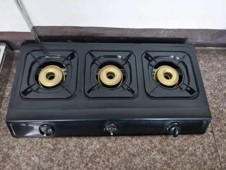 Colorful Steel Gas Stove, Triple Burners, Blue Fire(ZG-3092BK)